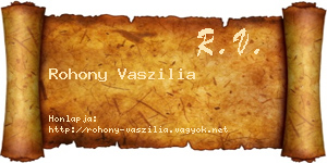 Rohony Vaszilia névjegykártya
